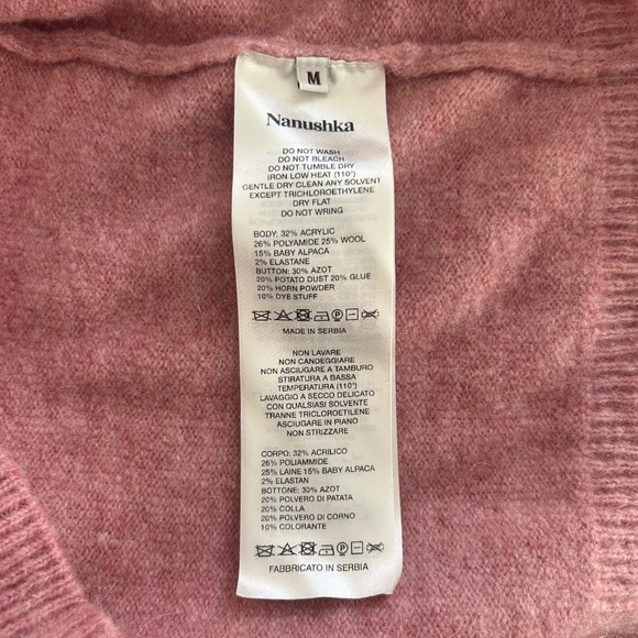 Nanushka Cade Wool-Blend Polo Cardigan - Picture 4 of 4